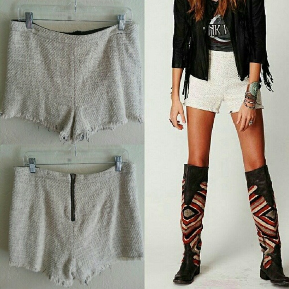 Free People Tweed Cream shorts. size 10